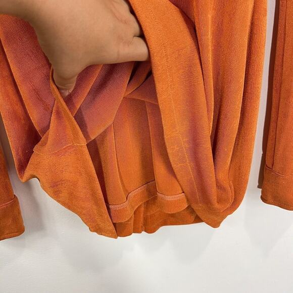 With Jean | Andy Dress Maple Ruched Front Slinky Shirt Dress Orange XS - Picture 11 of 14